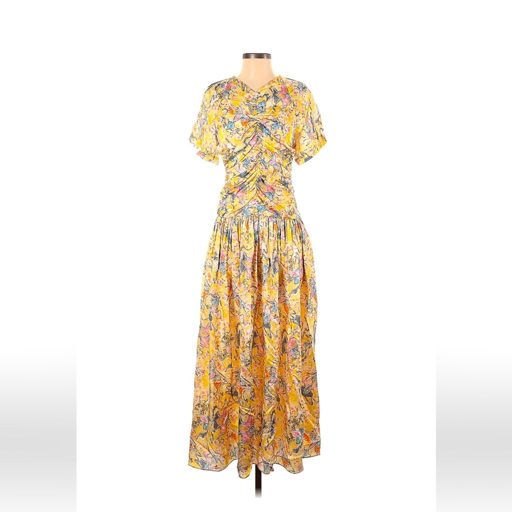Rosetta Getty Floral Ruched Maxi Dress Size Small